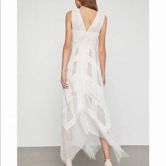 BCBG MAXAZRIA Asymmetric Andi Lace Dress Gown - Picture 2 of 3
